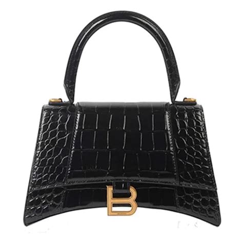 Womens Hourglass Small Handbag Crocodile。